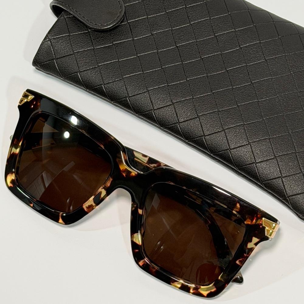 Bottega Veneta Light Ribbon Square Sunglasses – Havana - Picture 2 of 14